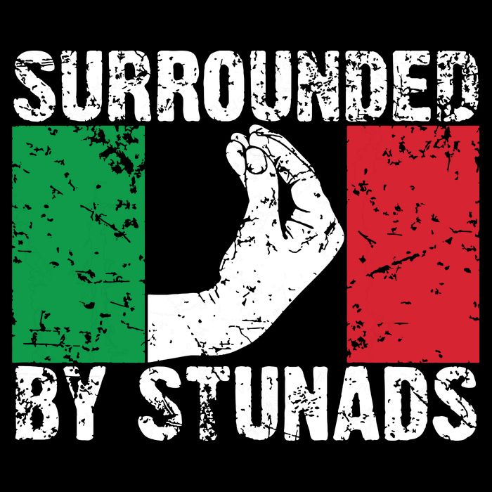Funny Italian Gift For Men Women Cool Surrounded By Stunads 16 in Basic Backpack