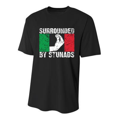 Funny Italian Gift For Men Women Cool Surrounded By Stunads Youth Performance Sprint T-Shirt