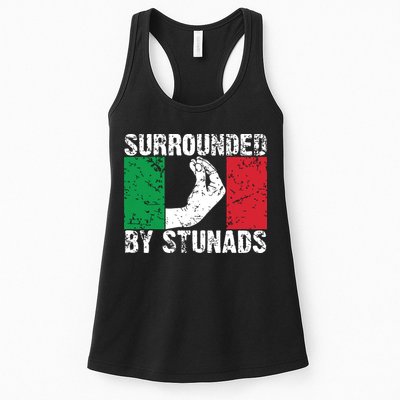 Funny Italian Gift For Men Women Cool Surrounded By Stunads Womens Tank Top