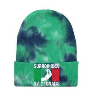 Funny Italian Gift For Men Women Cool Surrounded By Stunads Tie Dye 12in Knit Beanie