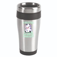 Funny If God Is Real Why Does My Tummy Hurt Sad Cow 16oz Travel Tumbler