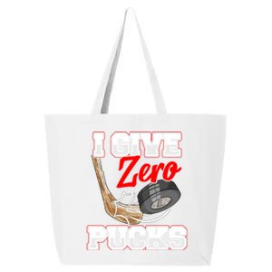 Funny I Give Zero Pucks Ice Hockey Players Sarcastic Pun Gift 25L Jumbo Tote