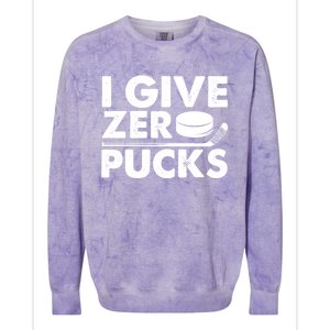 Funny I Give Zero Pucks Ice Hockey Players Sarcastic Pun Meaningful Gift Colorblast Crewneck Sweatshirt