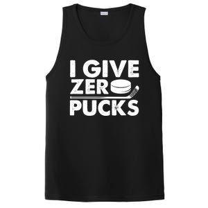 Funny I Give Zero Pucks Ice Hockey Players Sarcastic Pun Meaningful Gift PosiCharge Competitor Tank