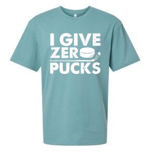 Funny I Give Zero Pucks Ice Hockey Players Sarcastic Pun Meaningful Gift Sueded Cloud Jersey T-Shirt