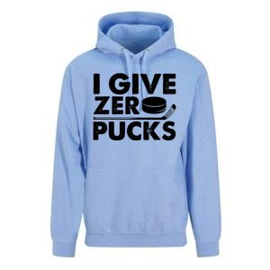 Funny I Give Zero Pucks Ice Hockey Players Sarcastic Pun Meaningful Gift Unisex Surf Hoodie