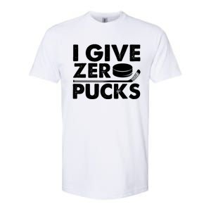 Funny I Give Zero Pucks Ice Hockey Players Sarcastic Pun Meaningful Gift Softstyle CVC T-Shirt