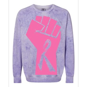 Fight Against Breast Cancer Fist Colorblast Crewneck Sweatshirt