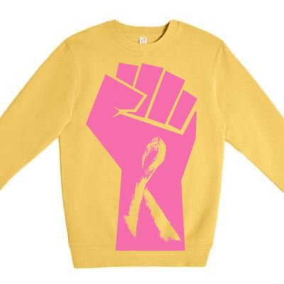 Fight Against Breast Cancer Fist Premium Crewneck Sweatshirt