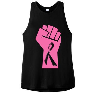 Fight Against Breast Cancer Fist Ladies PosiCharge Tri-Blend Wicking Tank