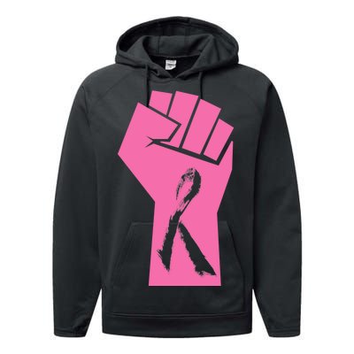 Fight Against Breast Cancer Fist Performance Fleece Hoodie