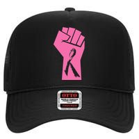 Fight Against Breast Cancer Fist High Crown Mesh Back Trucker Hat