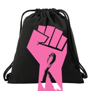 Fight Against Breast Cancer Fist Drawstring Bag