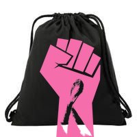 Fight Against Breast Cancer Fist Drawstring Bag