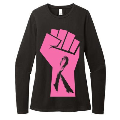 Fight Against Breast Cancer Fist Womens CVC Long Sleeve Shirt