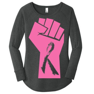 Fight Against Breast Cancer Fist Women's Perfect Tri Tunic Long Sleeve Shirt