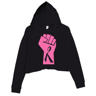 Fight Against Breast Cancer Fist Crop Fleece Hoodie