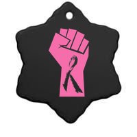 Fight Against Breast Cancer Fist Ceramic Star Ornament