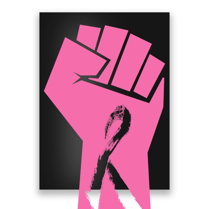 Fight Against Breast Cancer Fist Poster