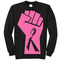 Fight Against Breast Cancer Fist Tall Sweatshirt