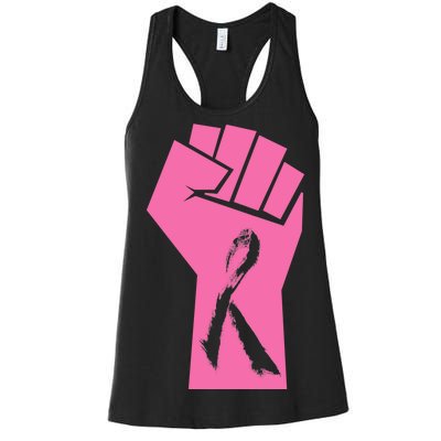 Fight Against Breast Cancer Fist Women's Racerback Tank