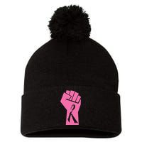 Fight Against Breast Cancer Fist Pom Pom 12in Knit Beanie