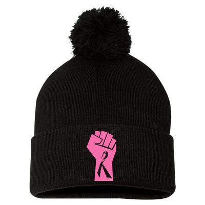 Fight Against Breast Cancer Fist Pom Pom 12in Knit Beanie