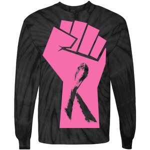 Fight Against Breast Cancer Fist Tie-Dye Long Sleeve Shirt