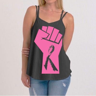 Fight Against Breast Cancer Fist Women's Strappy Tank