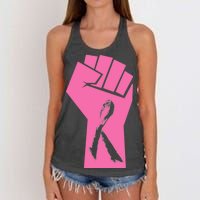 Fight Against Breast Cancer Fist Women's Knotted Racerback Tank