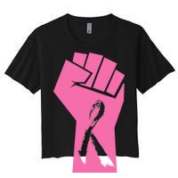 Fight Against Breast Cancer Fist Women's Crop Top Tee