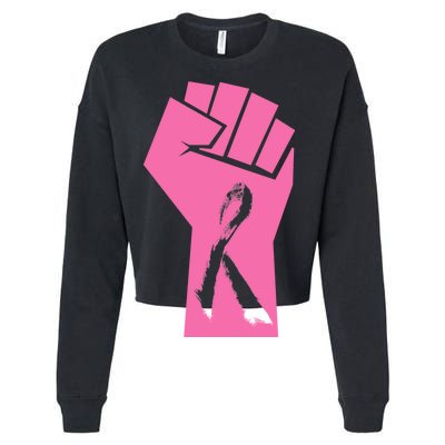 Fight Against Breast Cancer Fist Cropped Pullover Crew