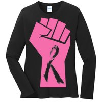 Fight Against Breast Cancer Fist Ladies Long Sleeve Shirt