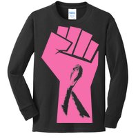 Fight Against Breast Cancer Fist Kids Long Sleeve Shirt