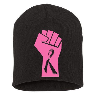 Fight Against Breast Cancer Fist Short Acrylic Beanie