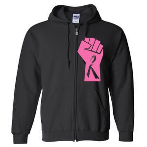 Fight Against Breast Cancer Fist Full Zip Hoodie