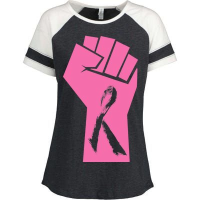 Fight Against Breast Cancer Fist Enza Ladies Jersey Colorblock Tee