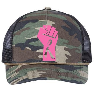 Fight Against Breast Cancer Fist Retro Rope Trucker Hat Cap