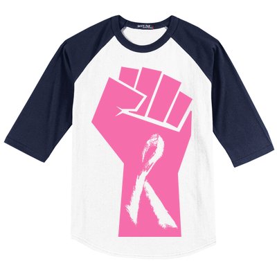 Fight Against Breast Cancer Fist Baseball Sleeve Shirt