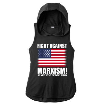 Fight Against Marxism Ladies PosiCharge Tri-Blend Wicking Draft Hoodie Tank