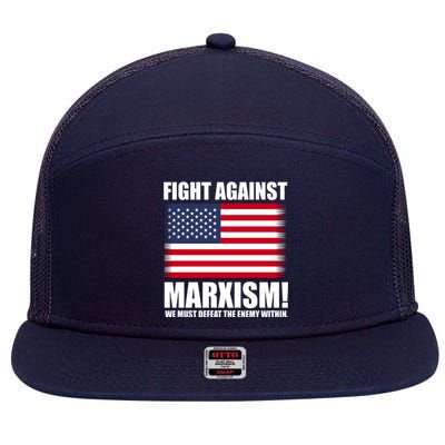 Fight Against Marxism 7 Panel Mesh Trucker Snapback Hat