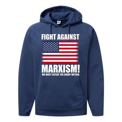 Fight Against Marxism Performance Fleece Hoodie