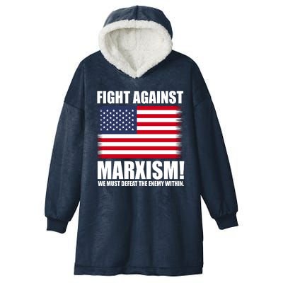 Fight Against Marxism Hooded Wearable Blanket