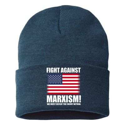 Fight Against Marxism Sustainable Knit Beanie