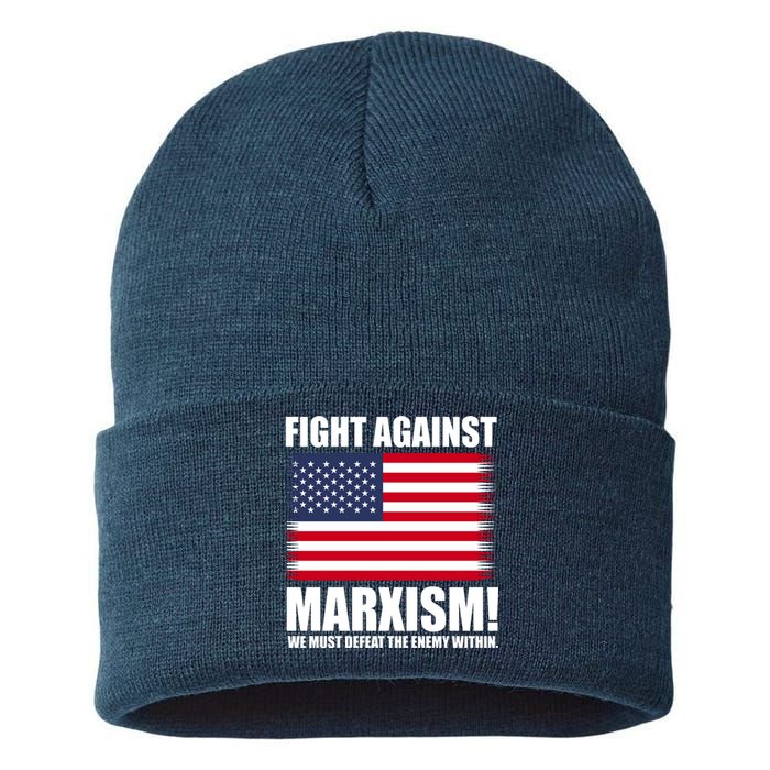 Fight Against Marxism Sustainable Knit Beanie