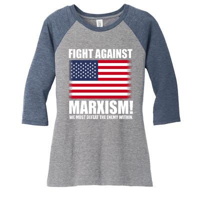 Fight Against Marxism Women's Tri-Blend 3/4-Sleeve Raglan Shirt