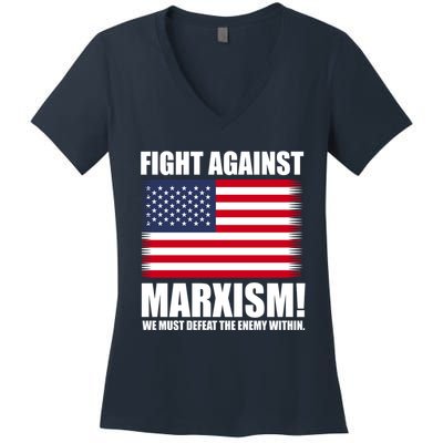 Fight Against Marxism Women's V-Neck T-Shirt