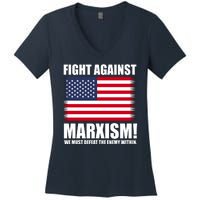 Fight Against Marxism Women's V-Neck T-Shirt