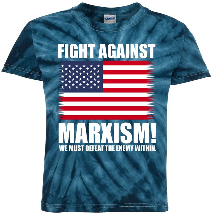 Fight Against Marxism Kids Tie-Dye T-Shirt