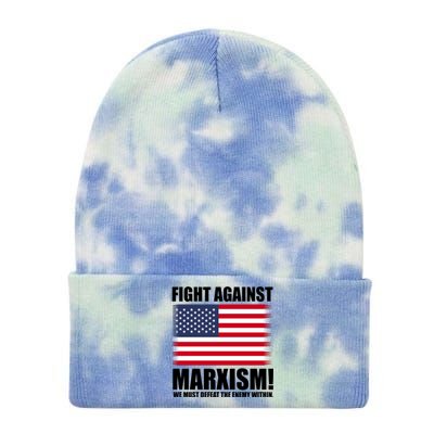 Fight Against Marxism Tie Dye 12in Knit Beanie